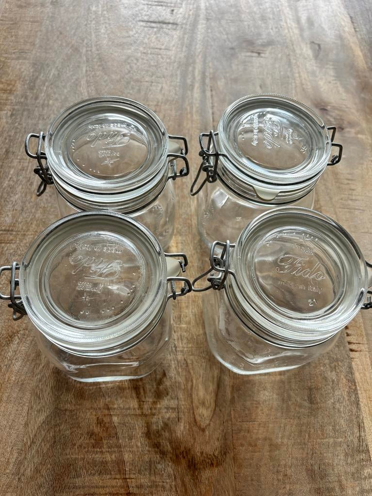 Wekpotten 4 stuks 750ml - Ideaal voor bewaren, Ophalen of Verzenden, Gebruikt