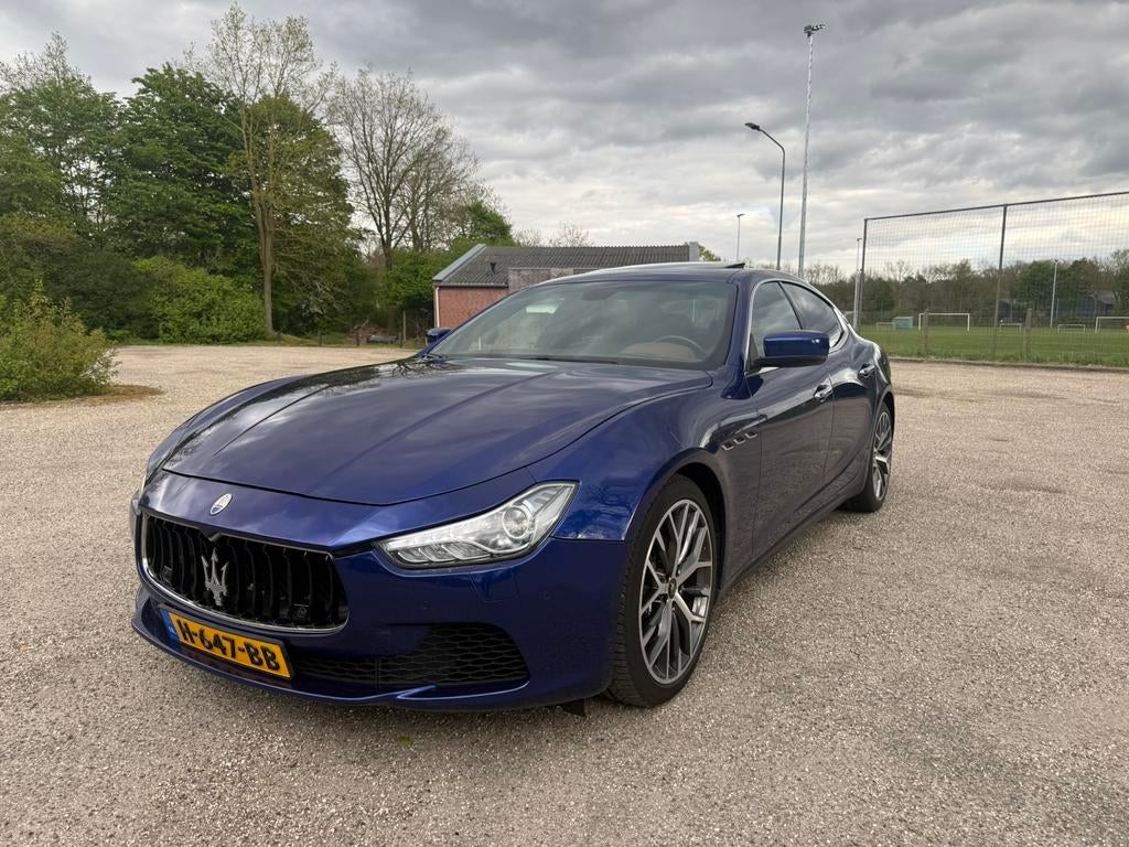 Maserati Ghibli S Q4 411PK Pano Camera Keyless Vol In Opties, Auto's, Automaat, Blauw, 2020 kg, Leder