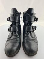 Enkellaarzen met gespen maat 40, Zwart, Lage of Enkellaarzen, Ophalen of Verzenden, Zo goed als nieuw