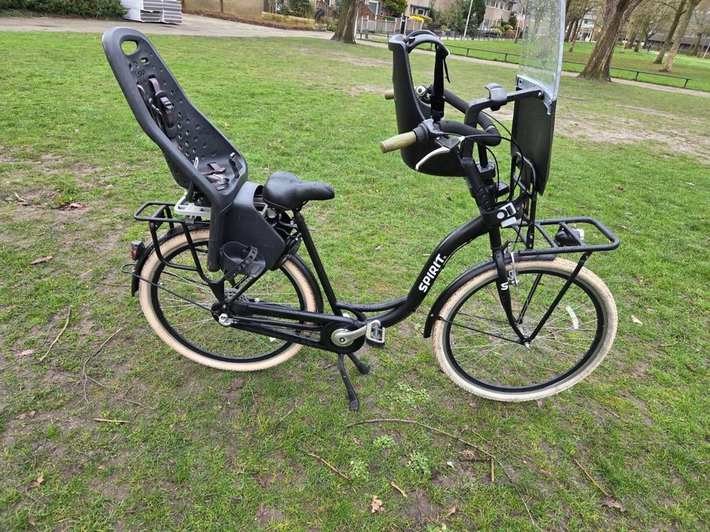 Spirit Moederfiets 28 inch, framemaat 54 met kinderzitjes, 2 zitjes, Dubbele standaard, Ophalen, Overige merken