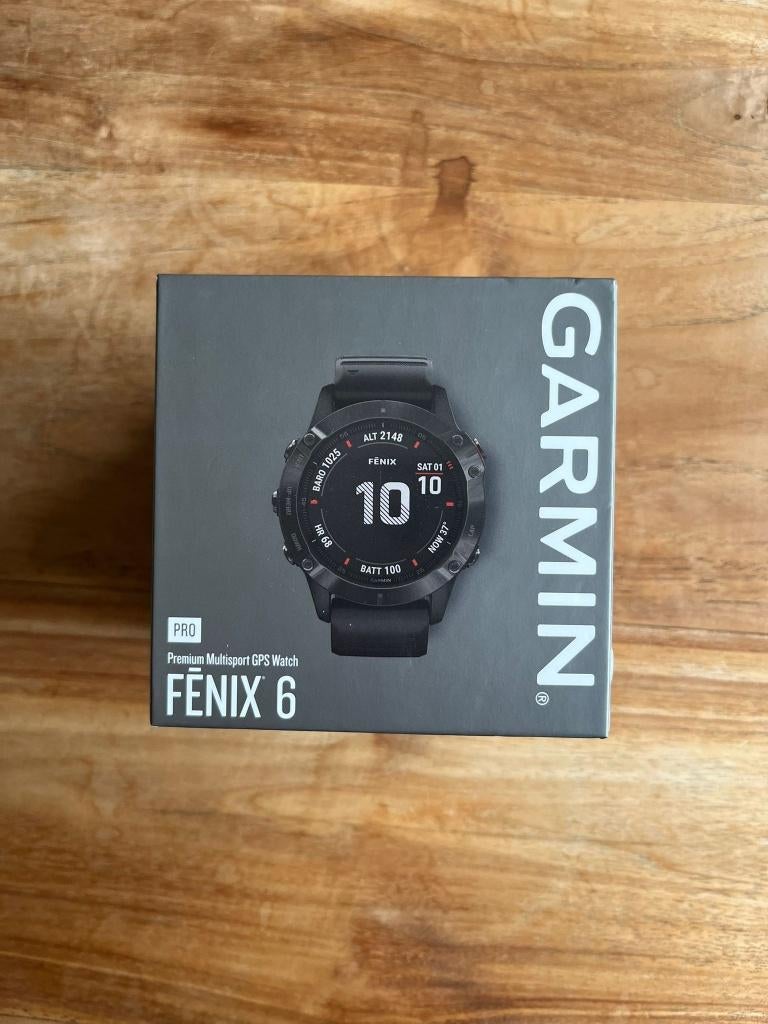 Garmin fenix 6 pro, Zwart, Garmin, Ophalen of Verzenden, Zo goed als nieuw