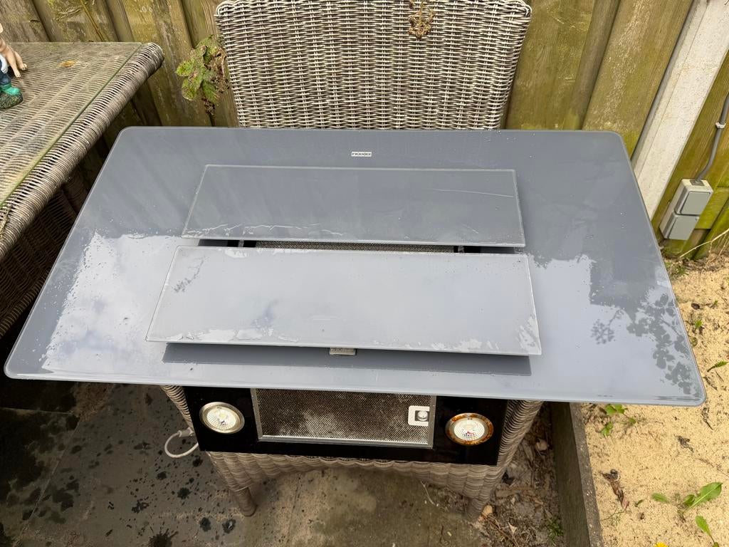 Franke glazen afzuigkap 90 x 50cm, Witgoed en Apparatuur, Afzuigkappen, Ophalen, Gebruikt, Wandschouwkap, Vrijstaand