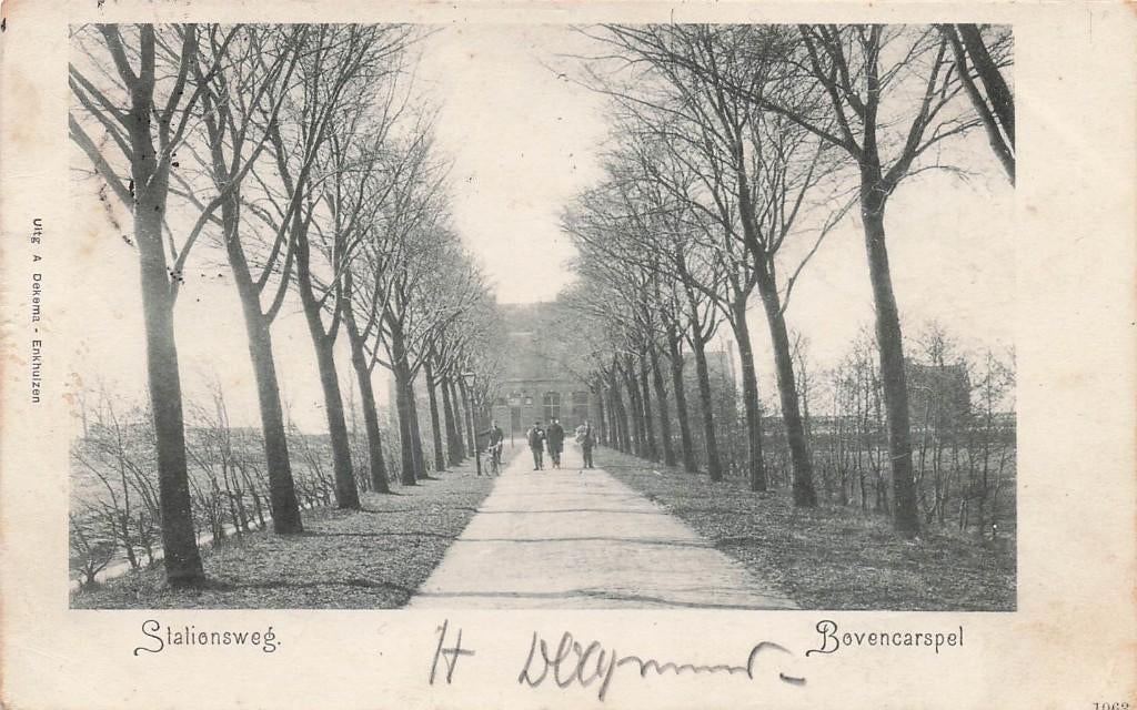 AM004 Bovenkarspel Stationsweg 1901, Verzamelen, Ansichtkaarten | Nederland, Verzenden, Voor 1920, Gelopen, Noord-Holland