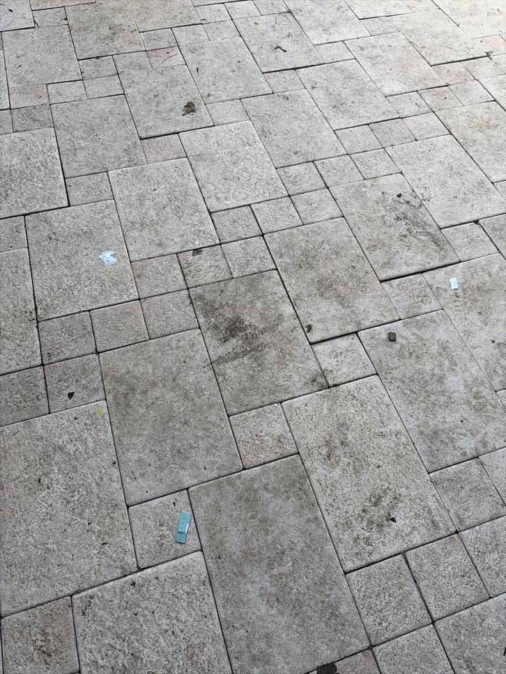 Tuintegels (ca. 45m2) - Alleen schoonmaken nodig, Tuin en Terras, Tegels en Klinkers, Gebruikt, Terrastegels, Beton, 10 m² of meer