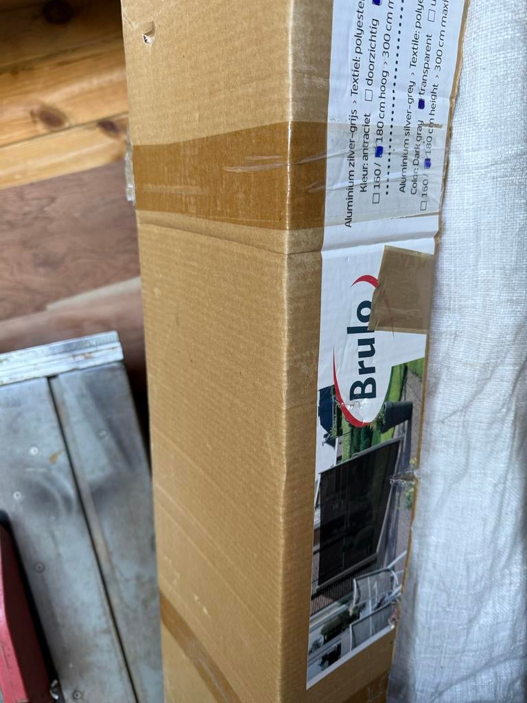 Oprolbaar windscherm, zilvergrijs, 180x300 cm, Tuin en Terras, Overige typen, Nieuw, Ophalen of Verzenden, 150 tot 300 cm