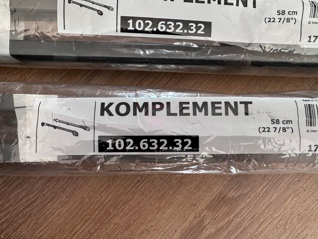IKEA Komplement Uittrekrail voor manden, donkergrijs, 58cm, Ophalen of Verzenden, Nieuw