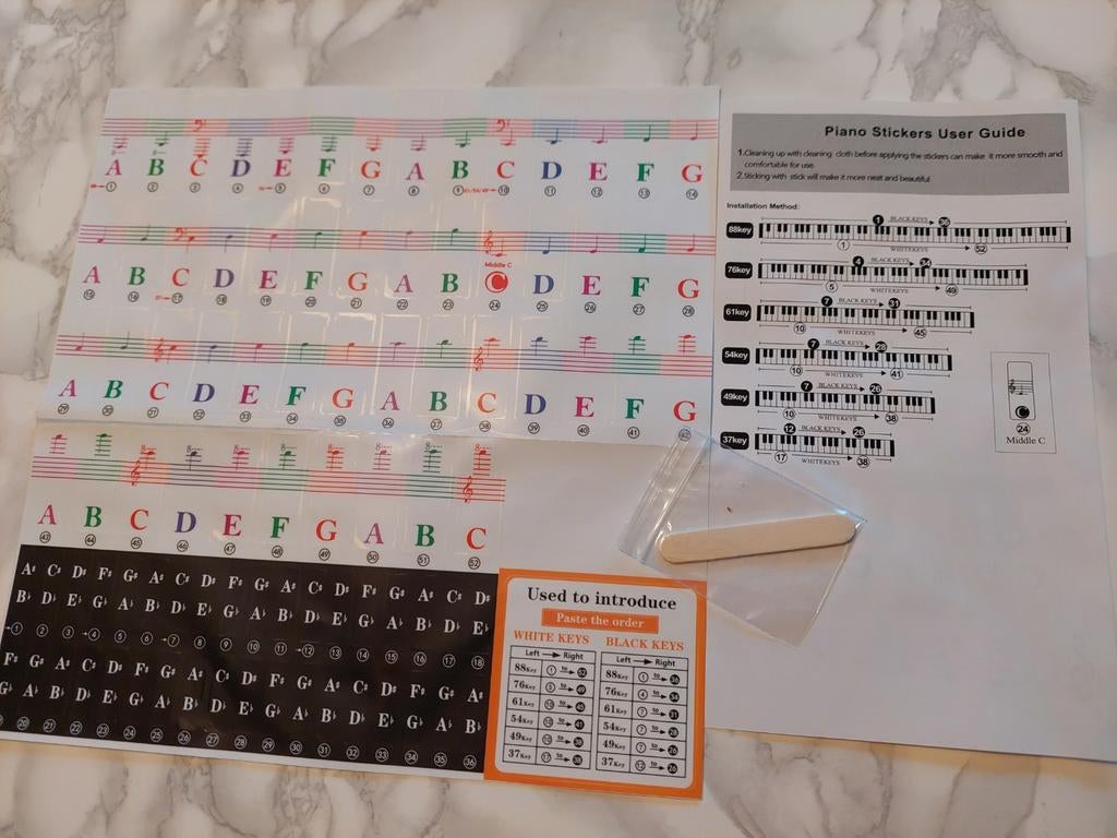 Piano stickers ook voor keyboard  ciliconen, Ophalen of Verzenden, Nieuw, Piano