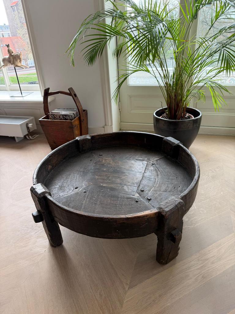 2 chakki salontafels - per stuk €125 en 2 voor €200, Ophalen, Rond, Landelijk