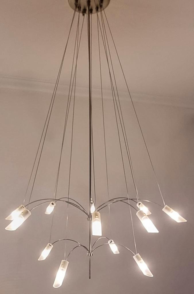 Energiezuinige design LED hanglamp, Huis en Inrichting, Lampen | Hanglampen, Nieuw, 75 cm of meer, Glas, Metaal, Ophalen of Verzenden