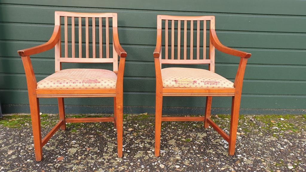 5 Schuitema Jugendstil eetkamer armstoelen, Huis en Inrichting, Stoelen, Ophalen, Bruin, Zo goed als nieuw, Eén