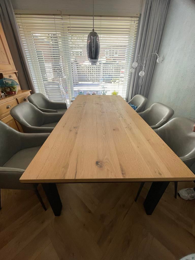 Eettafel met 4 stoelen., Ophalen, Gebruikt, 50 tot 100 cm, Vijf personen of meer