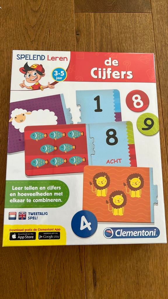 Clementoni- de Cijfers Spelend Leren tweetalig spel- NIEUW, Ophalen of Verzenden, Nieuw