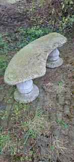 Twee stenen tuinbankjes, Tuin en Terras, Tuinbanken, Ophalen, Gebruikt, Overige materialen