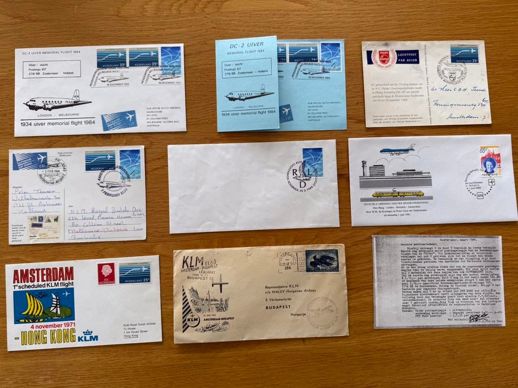 Luchtvaart enveloppen, Postzegels en Munten, Brieven en Enveloppen | Nederland, Ophalen of Verzenden, Envelop