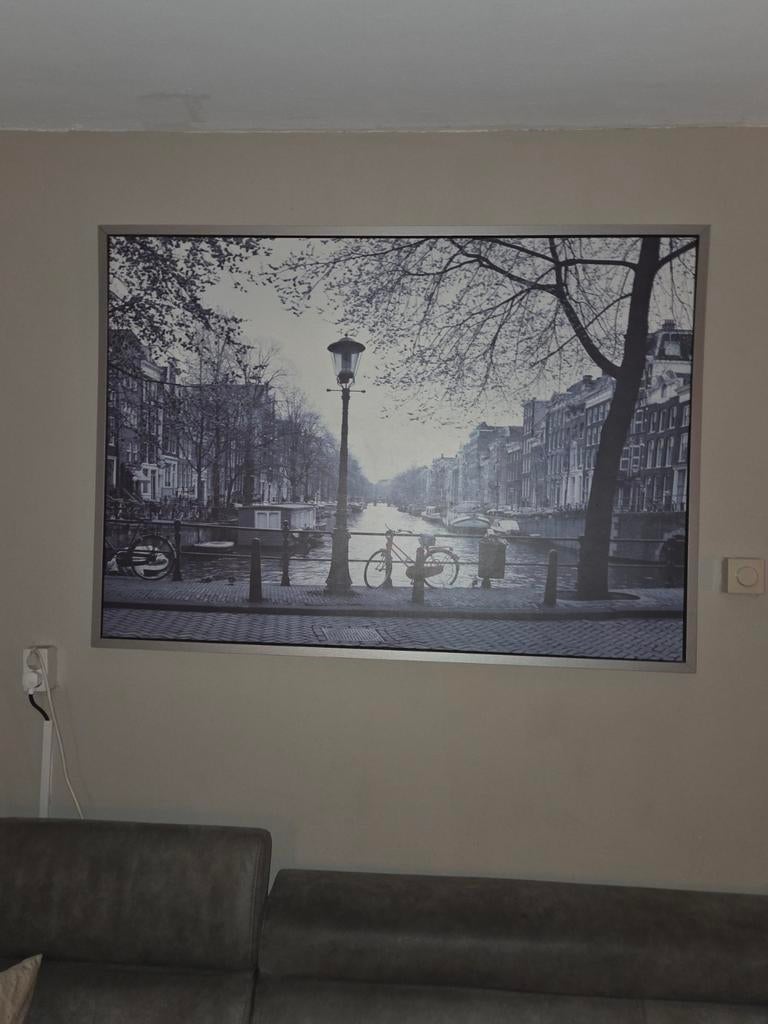 Grote Amsterdamse grachten print - Zwart-wit ikea, Ophalen, 100 tot 125 cm, 75 cm of meer, Print