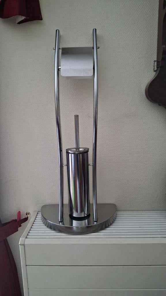 Nieuwe RVS Toiletrolhouder met Borstel - 75x30 cm, Ophalen of Verzenden, Nieuw, Overige kleuren, Overige typen