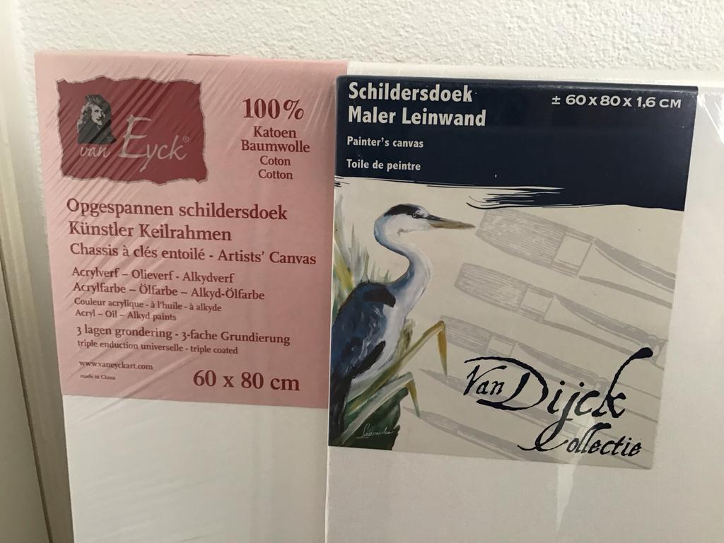 Nieuw 3st. schildersdoek 60 x 80 cm - Van Eyck / Van Dijck, Hobby en Vrije tijd, Schilderen, Ophalen, Nieuw, Doek