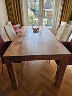 Massief teak houten tafel, Ophalen, Gebruikt, 100 tot 150 cm, Klassiek