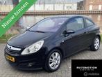Opel Corsa 1.2 16V Cosmo Navi Cruise Leder LMV, Auto's, Voorwielaandrijving, Zwart, 4 cilinders, Zwart