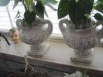 2 dezelfde Franse Oorbloempotten,v.a 35,00e, Tuin en Terras, Bloempotten, Gebruikt, Rond, Binnen, Minder dan 40 cm