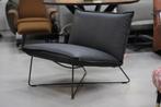 Luxe fauteuil EARL Jess Design metaal leer Bonanza Black, Huis en Inrichting, Fauteuils, Ophalen, 75 tot 100 cm, Zo goed als nieuw