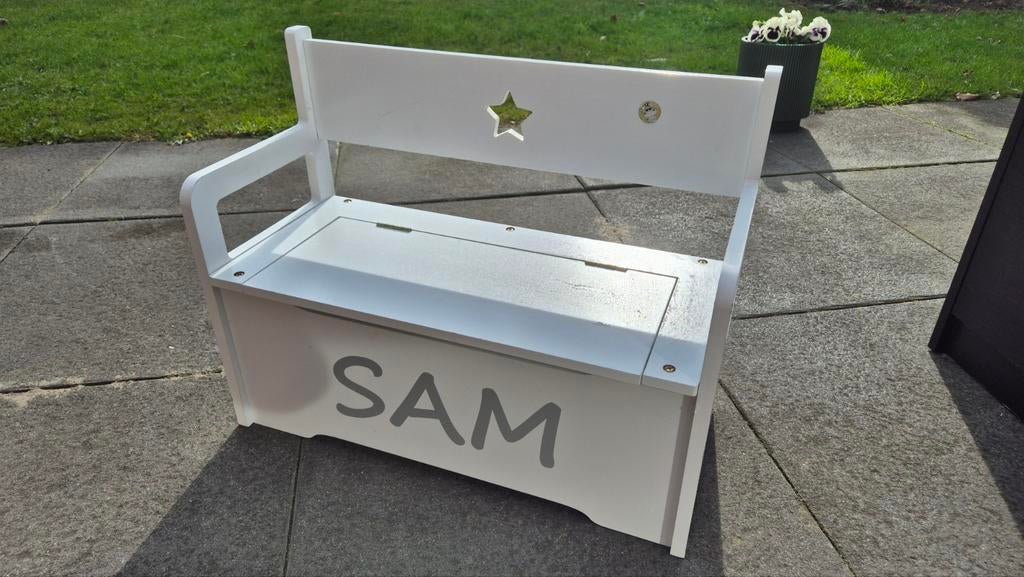 Wit kinderbankje met opbergruimte, Ophalen, Jongen of Meisje