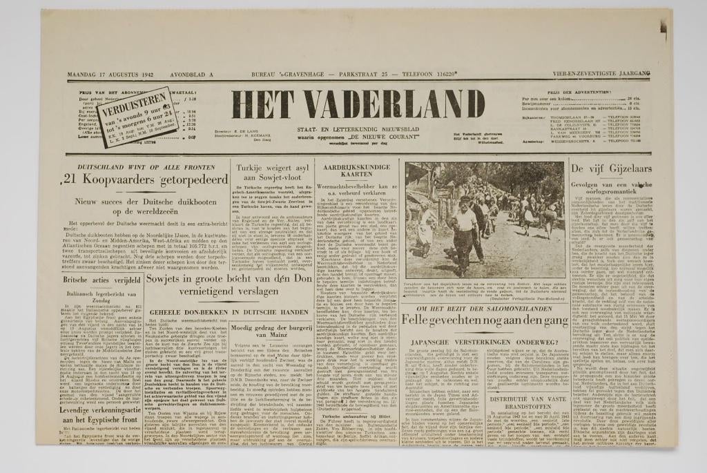 17 augustus 1942 - Het Vaderland | Heruitgave 1994, Zo goed als nieuw, Verzenden, Amsterdam, Florence Uitgeverij