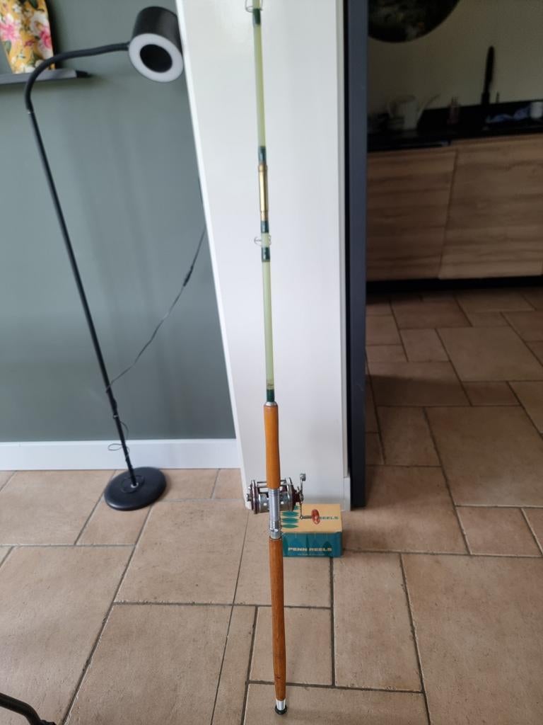 Te koop fraaie 20/30 Lb oldskool bootset + Penn SQUIDER 140., Ophalen of Verzenden, Nieuw, Werphengel