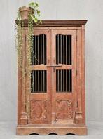 XL Antieke kasteelkast teakhout Boho vintage meidenkast kast, Ophalen of Verzenden