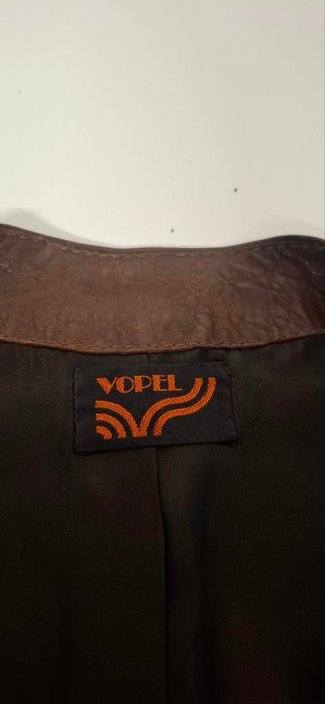 Vintage Leren Vest - Bruin - Maat M, Maat 38/40 (M), Bruin, Ophalen of Verzenden, Vopel