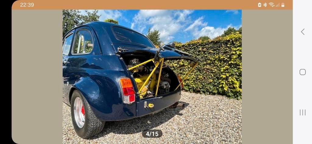 Fiat 500 R. Abarth look, Auto's, Abarth, Achterwielaandrijving, Blauw, Overige kleuren, Handgeschakeld