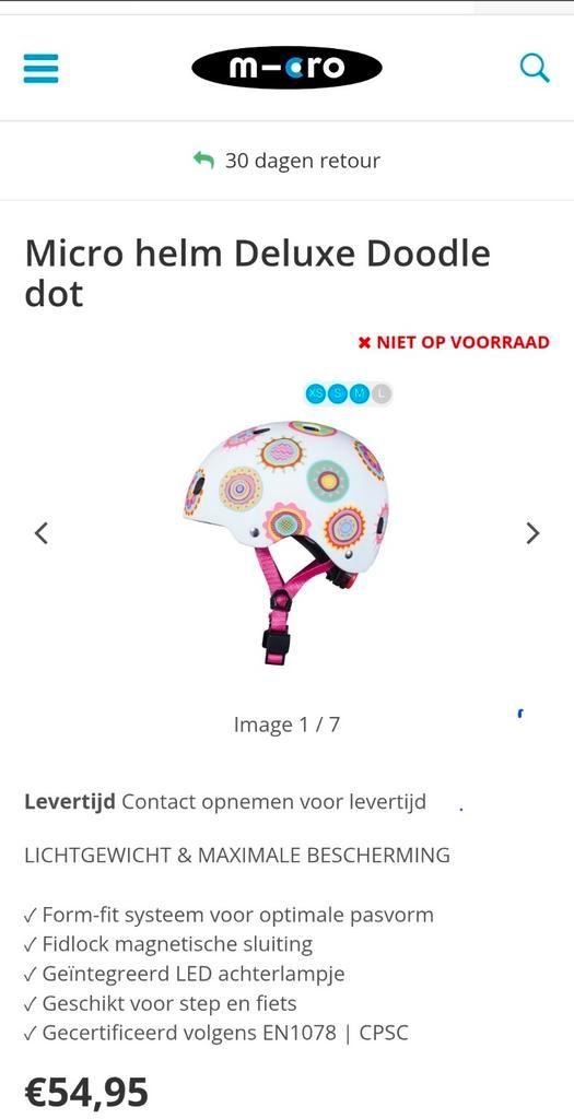 Micro kinderhelm Deluxe Doodle dot XS helm, Fietsen en Brommers, Fietsaccessoires | Fietshelmen, Ophalen of Verzenden