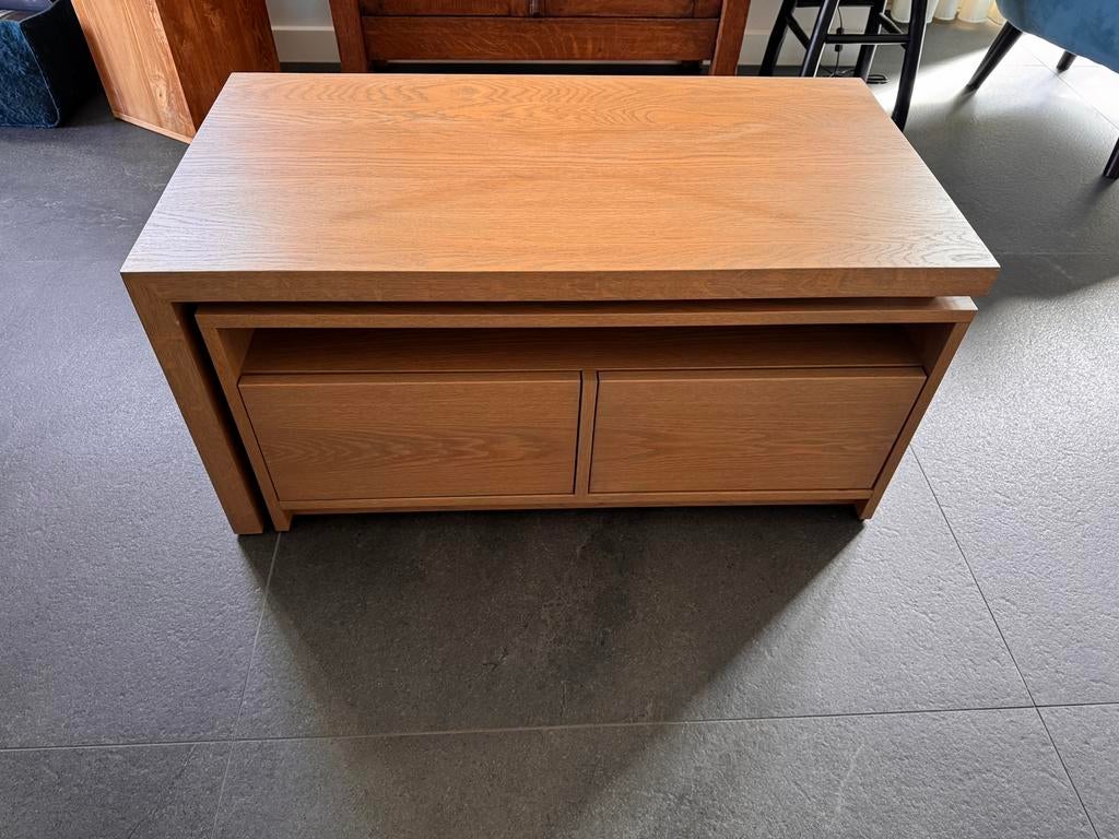 Unieke TV kast van hout, Huis en Inrichting, Kasten | Televisiemeubels, Ophalen, Gebruikt, Eikenhout, 50 tot 100 cm