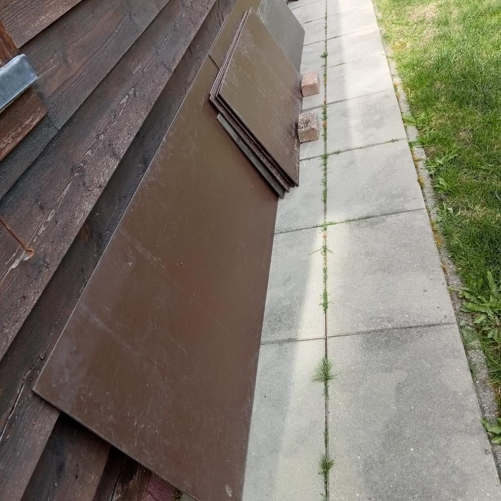 Trespa platen 4 mm dikte bruin, Ophalen, Gebruikt, Overige materialen