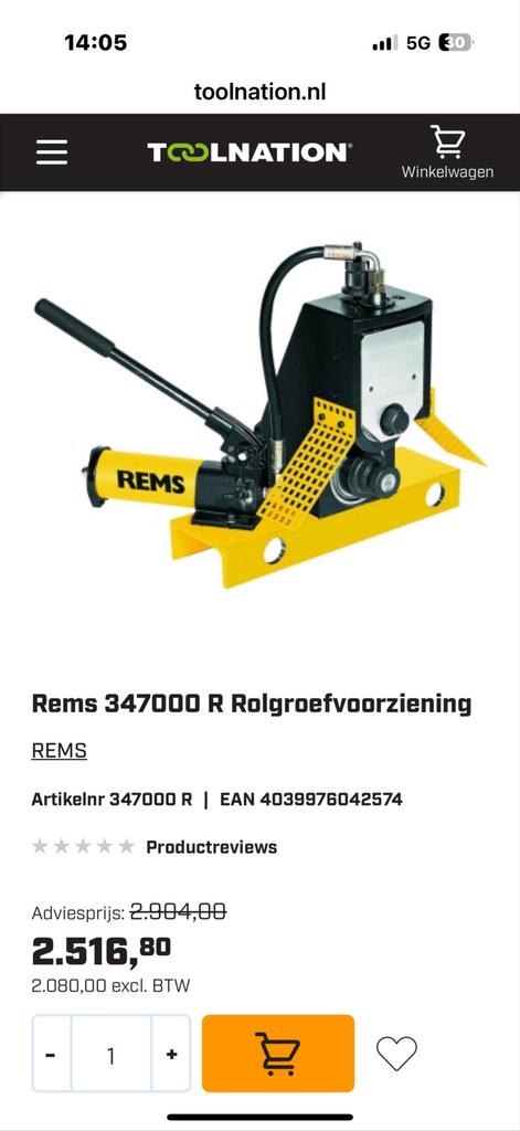 REMS Rolgroefmachine 347000 R - Professioneel en Robuust, Doe-het-zelf en Verbouw, Gereedschap | Overige machines, Ophalen of Verzenden
