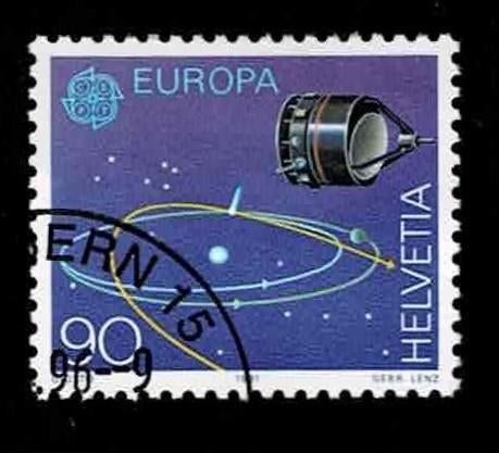 postzegel 1373 Zwitserland Europa - Ruimtevaart, Postzegels en Munten, Postzegels | Europa | Zwitserland, Ophalen of Verzenden