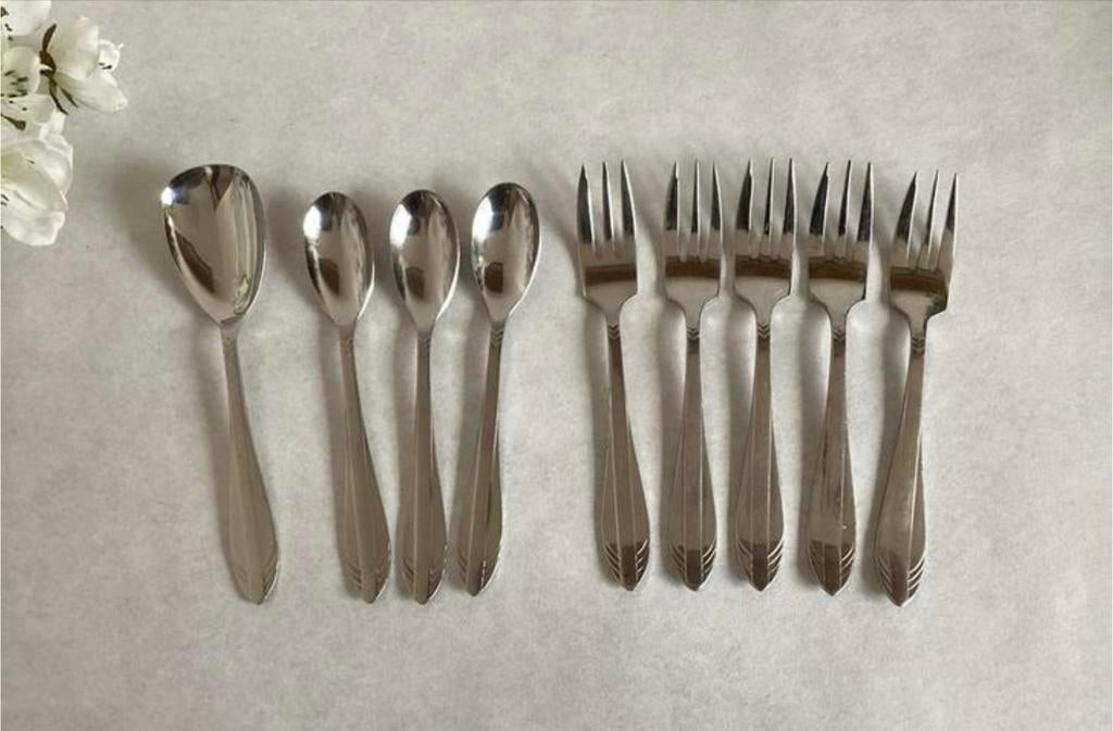 Gero Zilmeta model 581 vorkjes theelepels suikerschep, Ophalen of Verzenden