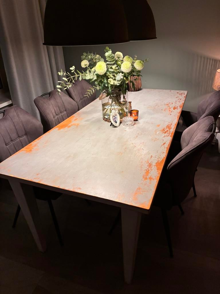 Eetkamertafel 90x200 cm, Huis en Inrichting, Tafels | Eettafels, Ophalen, Gebruikt, 50 tot 100 cm, Vijf personen of meer