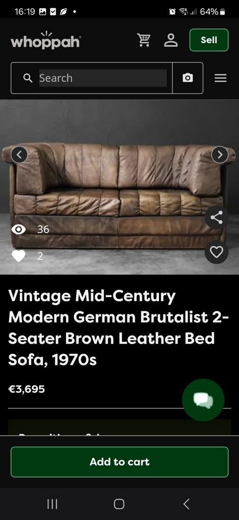 Vintage slaapbank, ideaal voor een jaren '70 B&B, Ophalen, Gebruikt, Tweepersoons, 140 cm