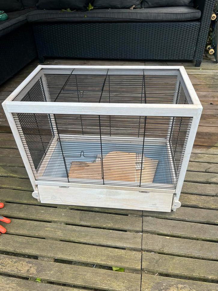 Houten Ferplast hamsterkooi met uittrekbare bak, Dieren en Toebehoren, Knaagdieren en Konijnen | Hokken en Kooien, Gebruikt, Kooi