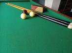 biljart 140 x 70 cm tafelmodel  2 keuen en ballen, Ophalen, Gebruikt
