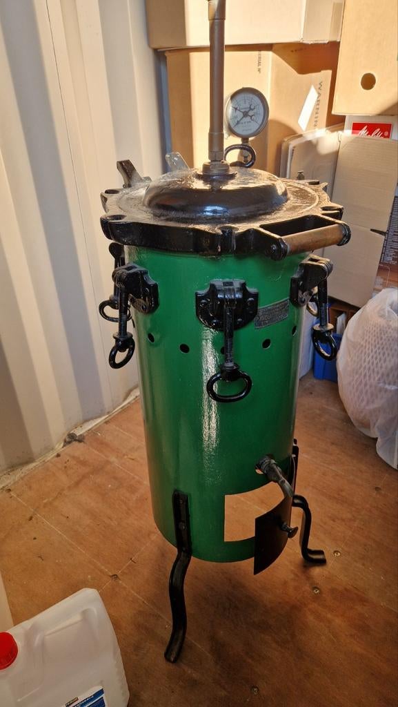 Vintage Autoclaaf - Groen - Werkend Manometer, Ophalen