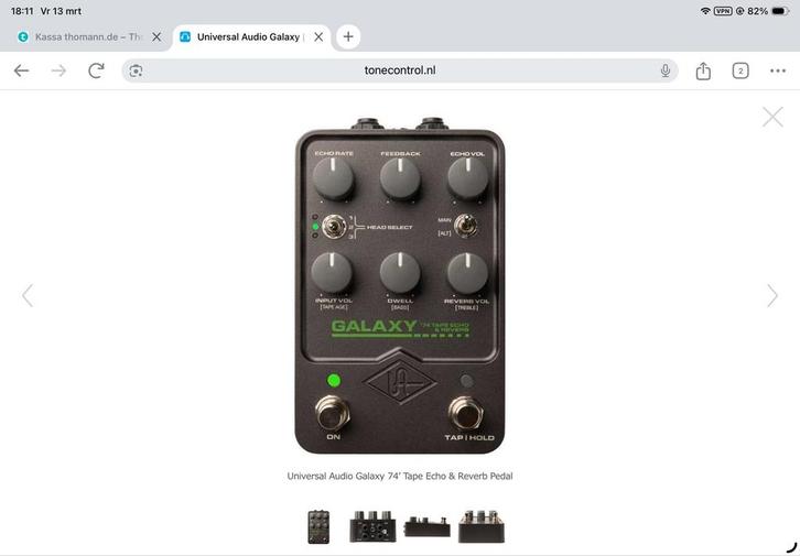 UAFX GALAXY Top space echo, Muziek en Instrumenten, Effecten, Zo goed als nieuw, Delay of Echo, Reverb, Ophalen of Verzenden