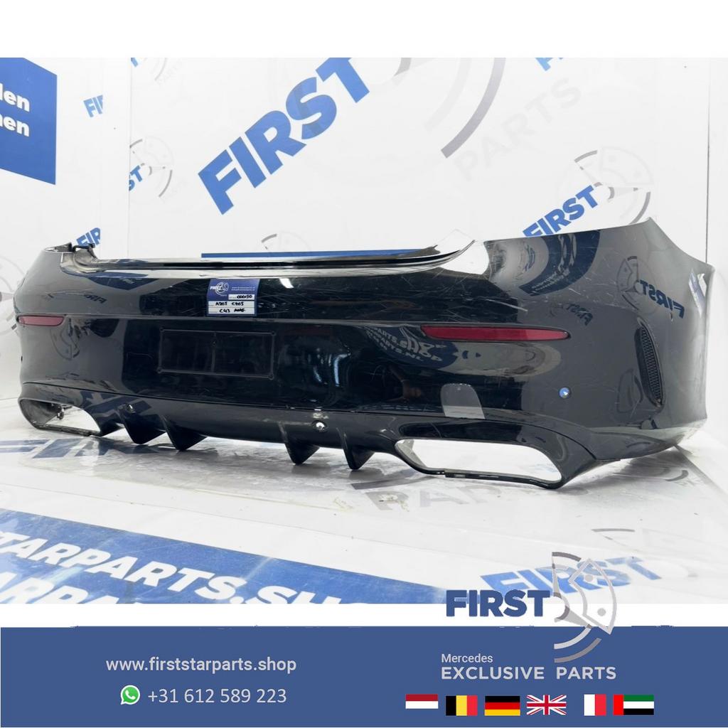 C205 C63 AMG ACHTERBUMPER zwart wit grijs Mercedes C Klasse, Gebruikt, -, Ophalen of Verzenden, Achter