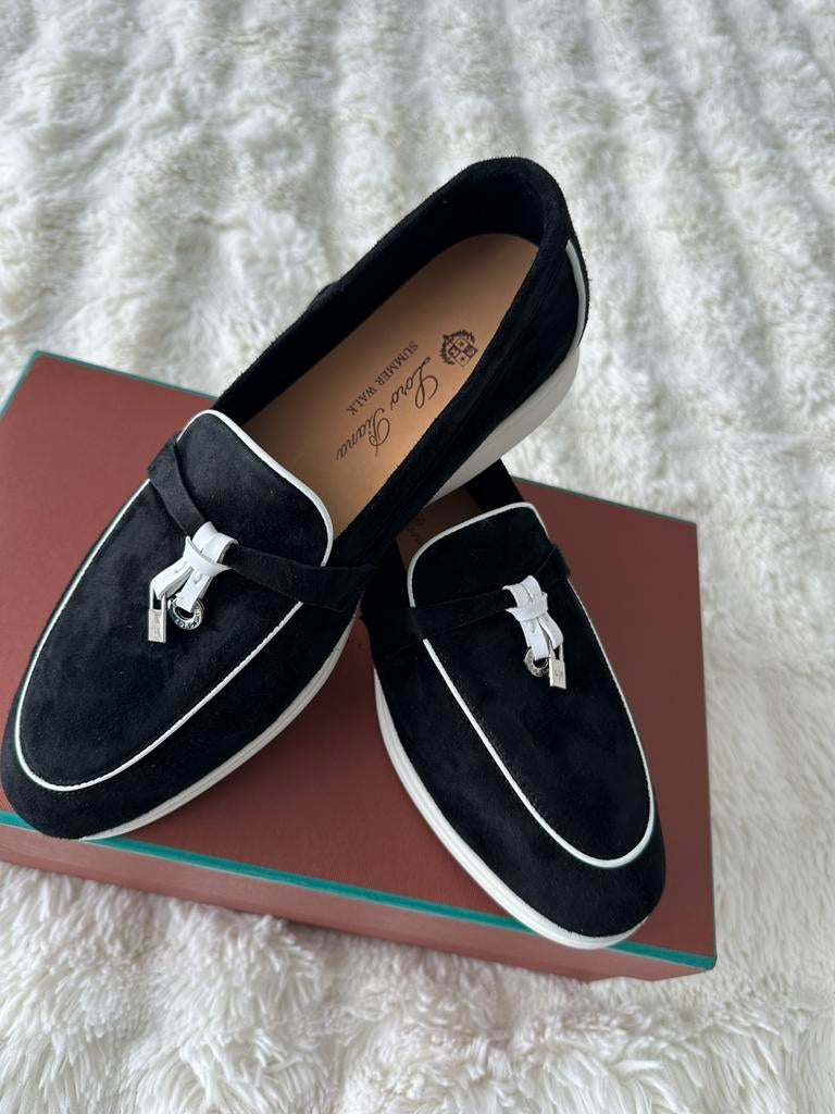 LP Suede Loafers, Zwart, Nieuw, Ophalen of Verzenden, Espadrilles of Moccasins