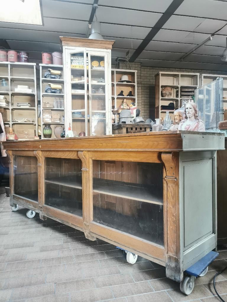 Oude toonbank/vitrine, Antiek en Kunst, Curiosa en Brocante, Ophalen