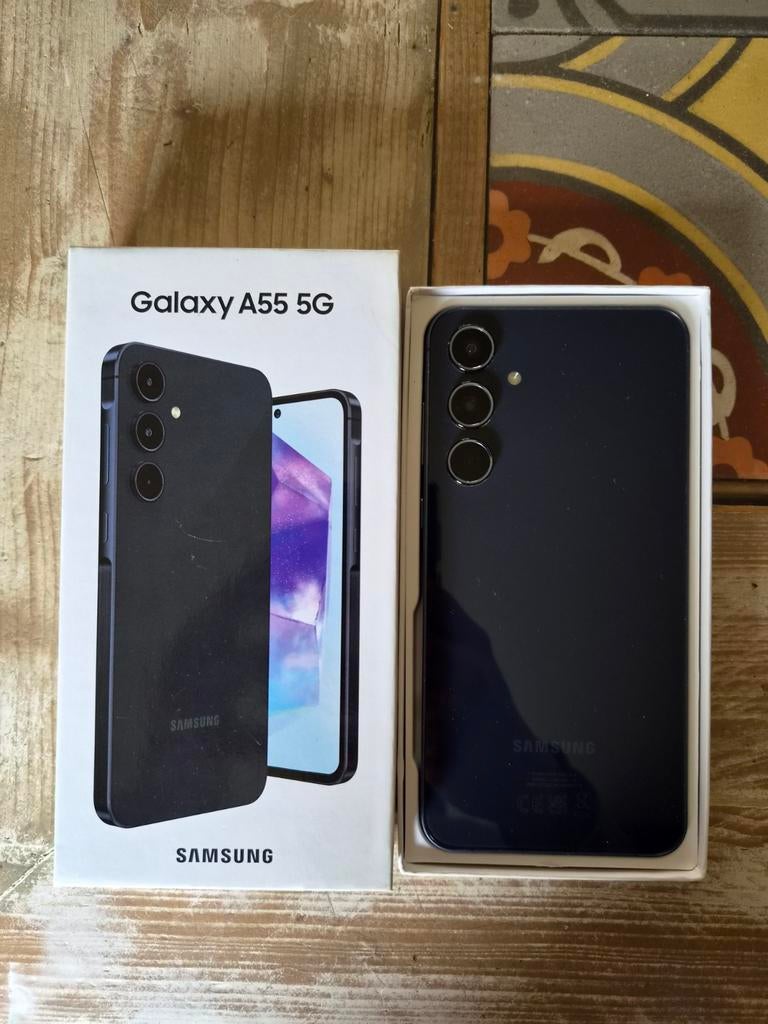 Samsung Galaxy A55 5G 128GB Awesome Navy, Ophalen, Blauw, Zo goed als nieuw, 128 GB