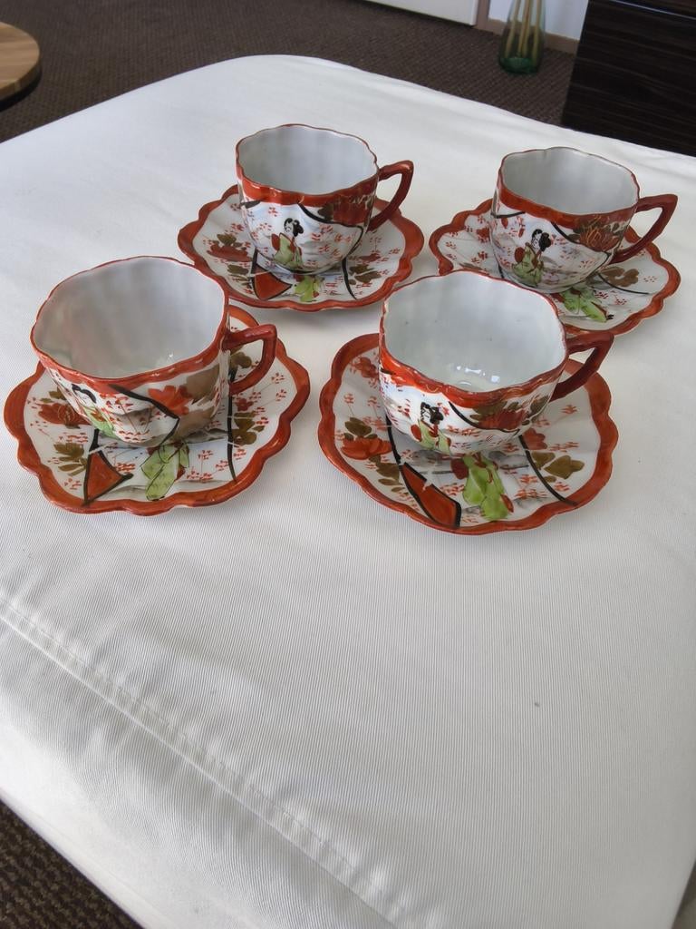 Antieke Chinese kopjes met schoteltjes, Antiek en Kunst, Ophalen of Verzenden