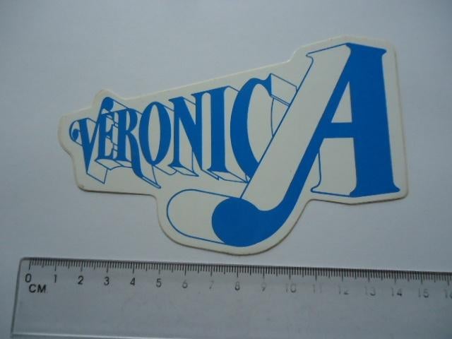 sticker oud Veronica omroep logo radio tv televisie -----, Verzenden, Zo goed als nieuw, Film, Tv of Omroep