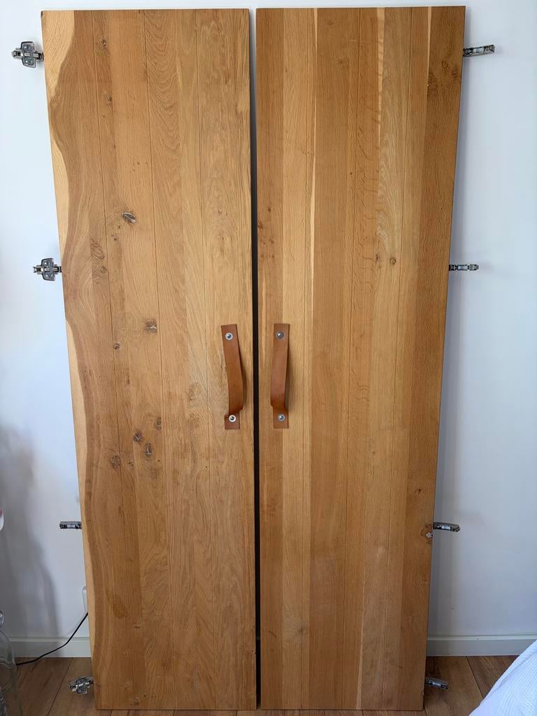 Op maat gemaakte eiken deuren voor IKEA Pax kast (2x 50cm), Ophalen, 200 cm of meer, Eikenhout, 50 tot 100 cm